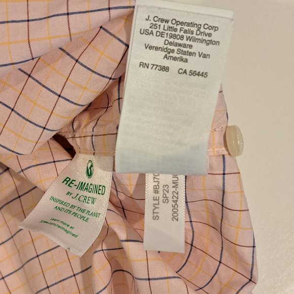 J. Crew Classic 100's 2-Ply Yarns Men's Large Button Down Shirt Style BJ705 SP23 - Picture 8 of 15